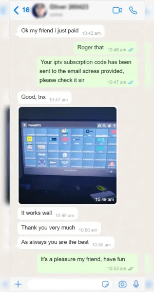 IPTV Fast UK customer WhatsApp review screenshot 8 of 12