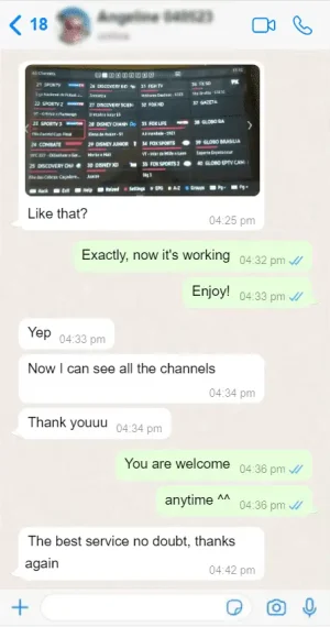 IPTV Fast UK customer WhatsApp review screenshot 9 of 12